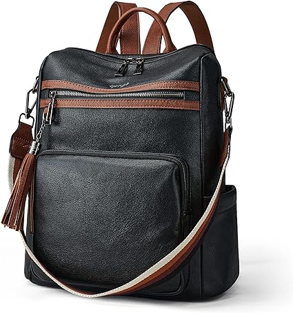 OPAGE Backpack Purse for Women Leather Fashion Designer Tassel Backpack Purse