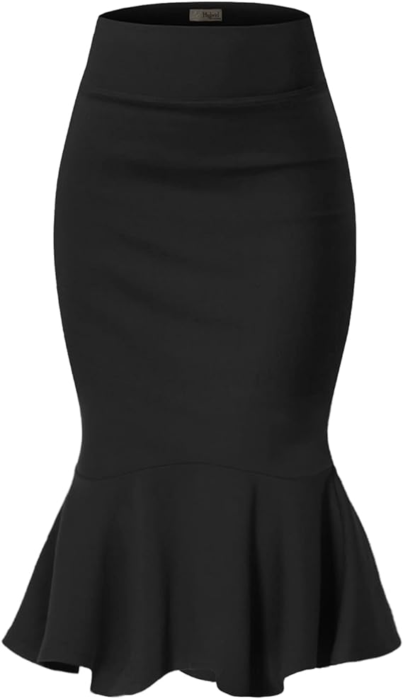 Women wearing Best Pencil Skirt in black