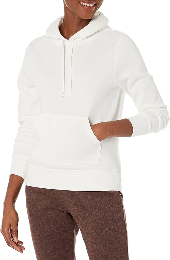 woman wearing  Hooded Sweatshirt in white color