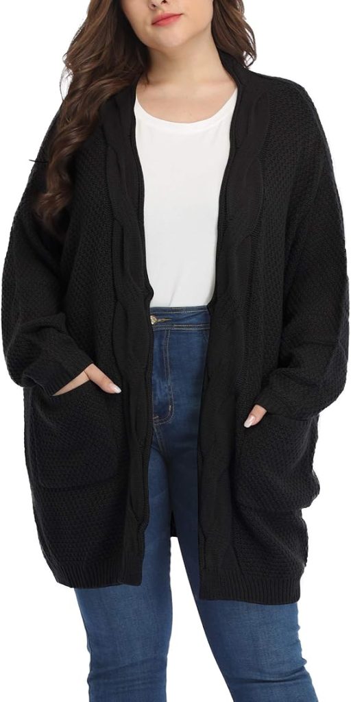 Shiaili Classic Plus Size Sweaters for Women Oversized Long Cardigans
